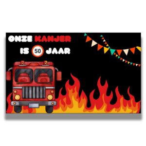 Abraham 50 spandoek – De Brandweer - 200 x 120 cm