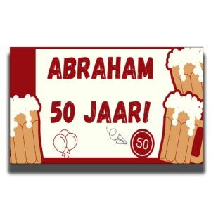 Abraham 50 spandoek – Het Bierfeest - 200 x 120 cm
